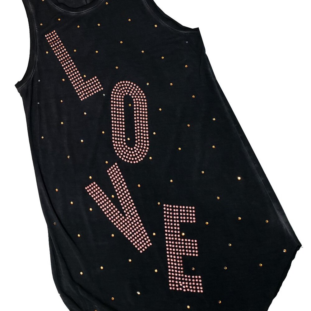 LOVE Women's Vintage Black Tunic Tank